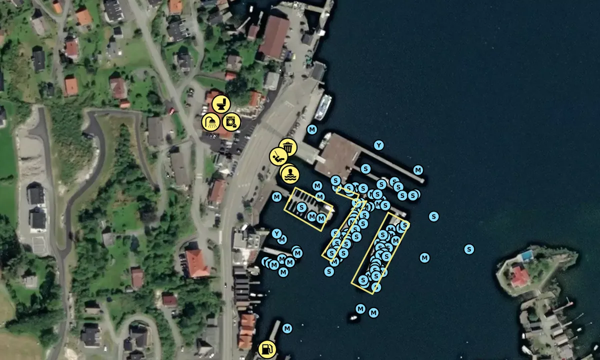 Satelite image of Våge Gjestehavn