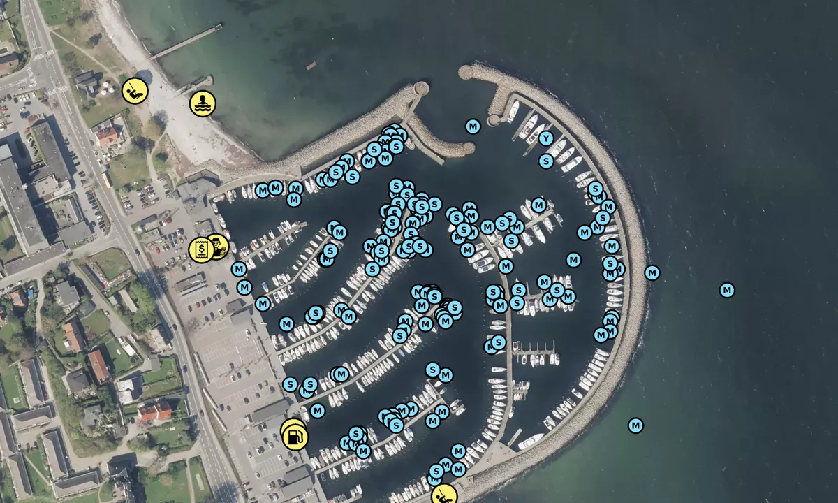 Satelite image of Vedbæk Havn