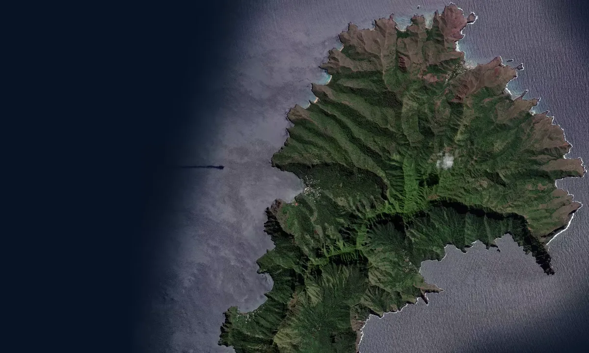 Flyfoto av Viatahu Bay
