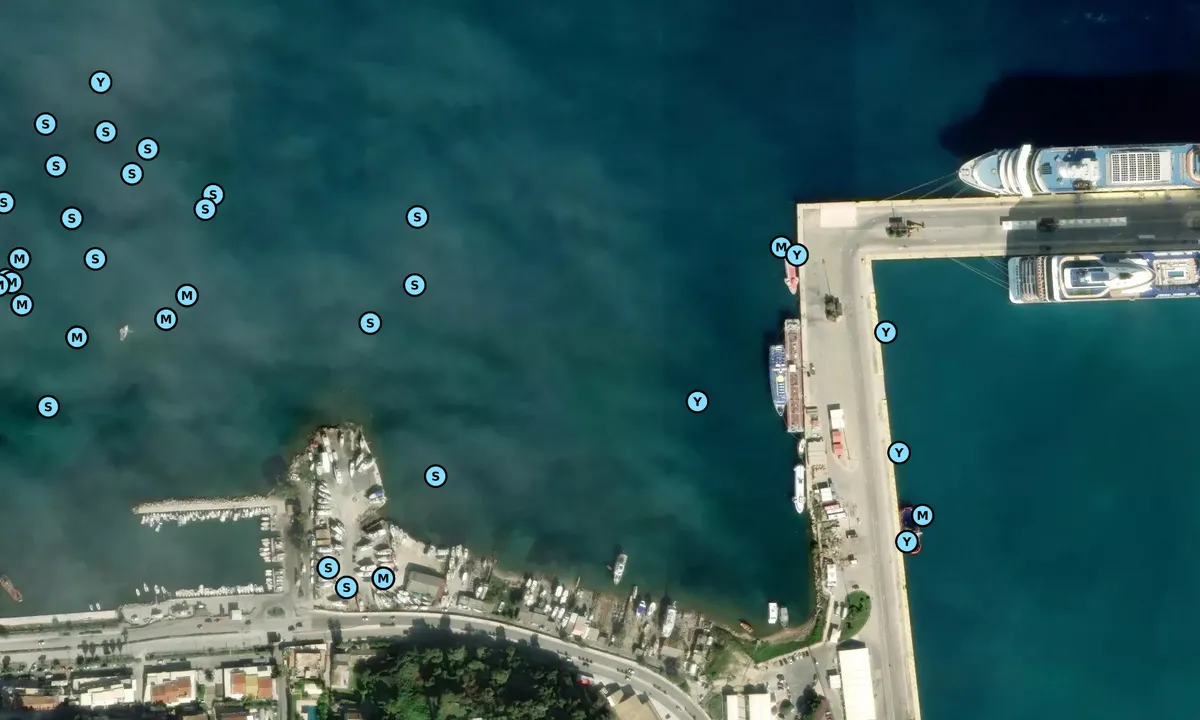 Satelite image of W of Corfu Port
