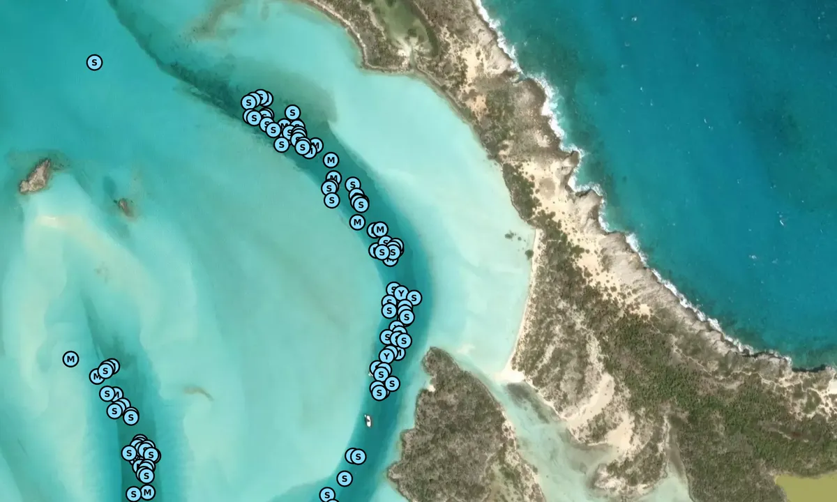 Satelite image of Waderick Wells Cay