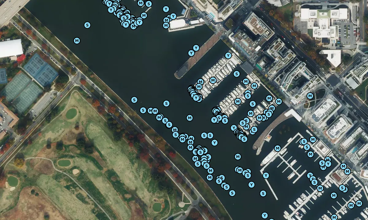 Satelite image of Washington Channel (moorings only)