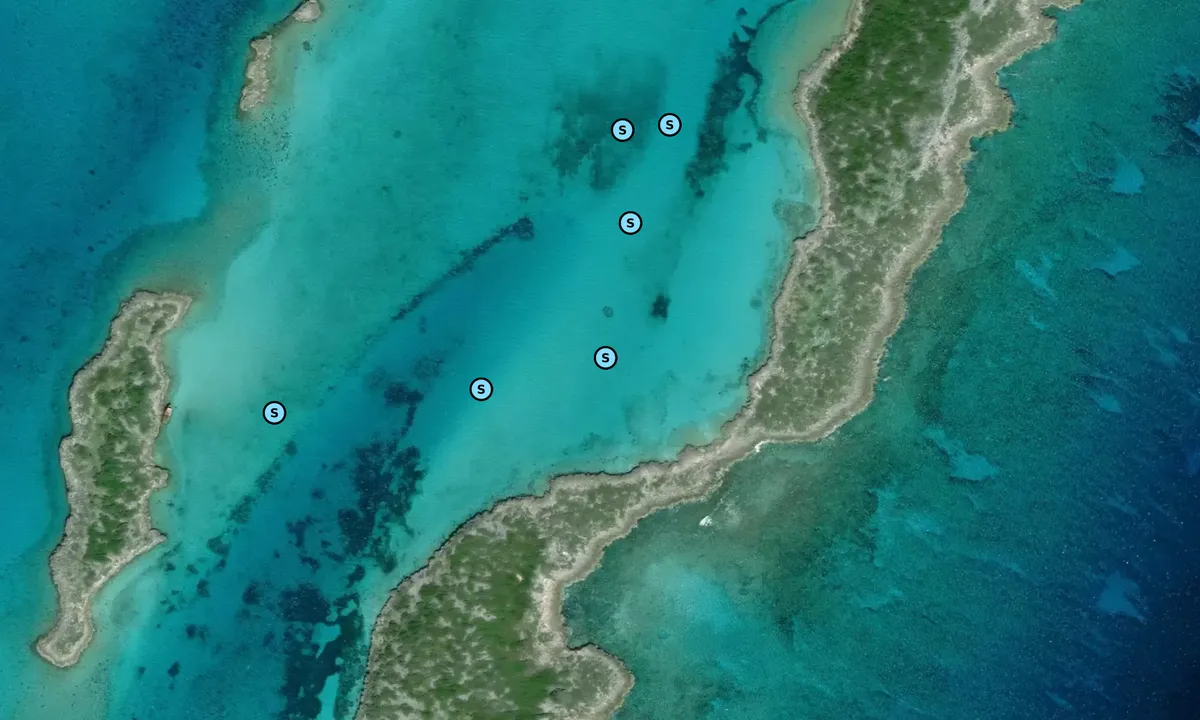 Satelite image of Water Cay South