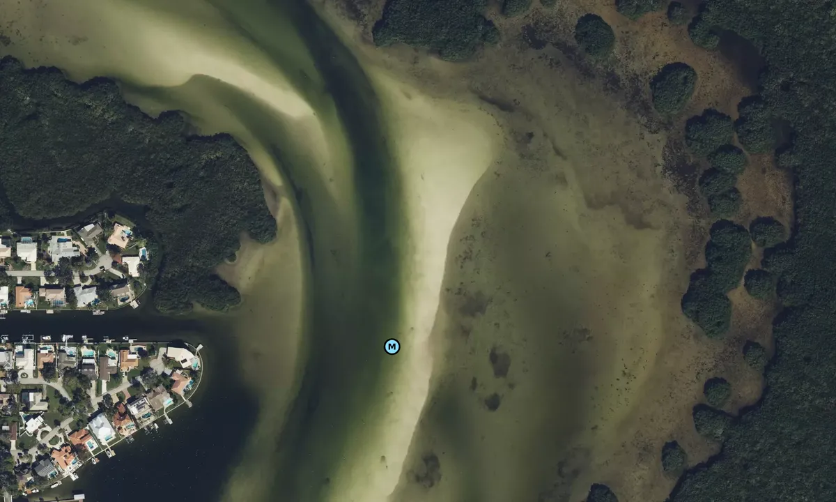 Satelite image of Weedon Sandbar