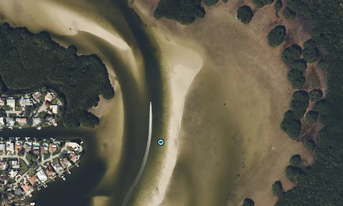 Satelite image of Weedon Sandbar