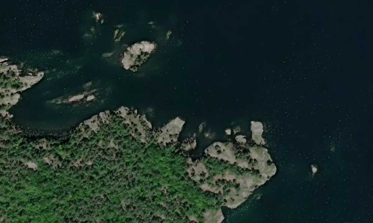 Satelite image of Wells Island
