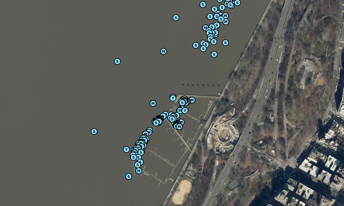 Satelite image of West 79th Street Boat Basin CLOSED FOR RENOVATIONS