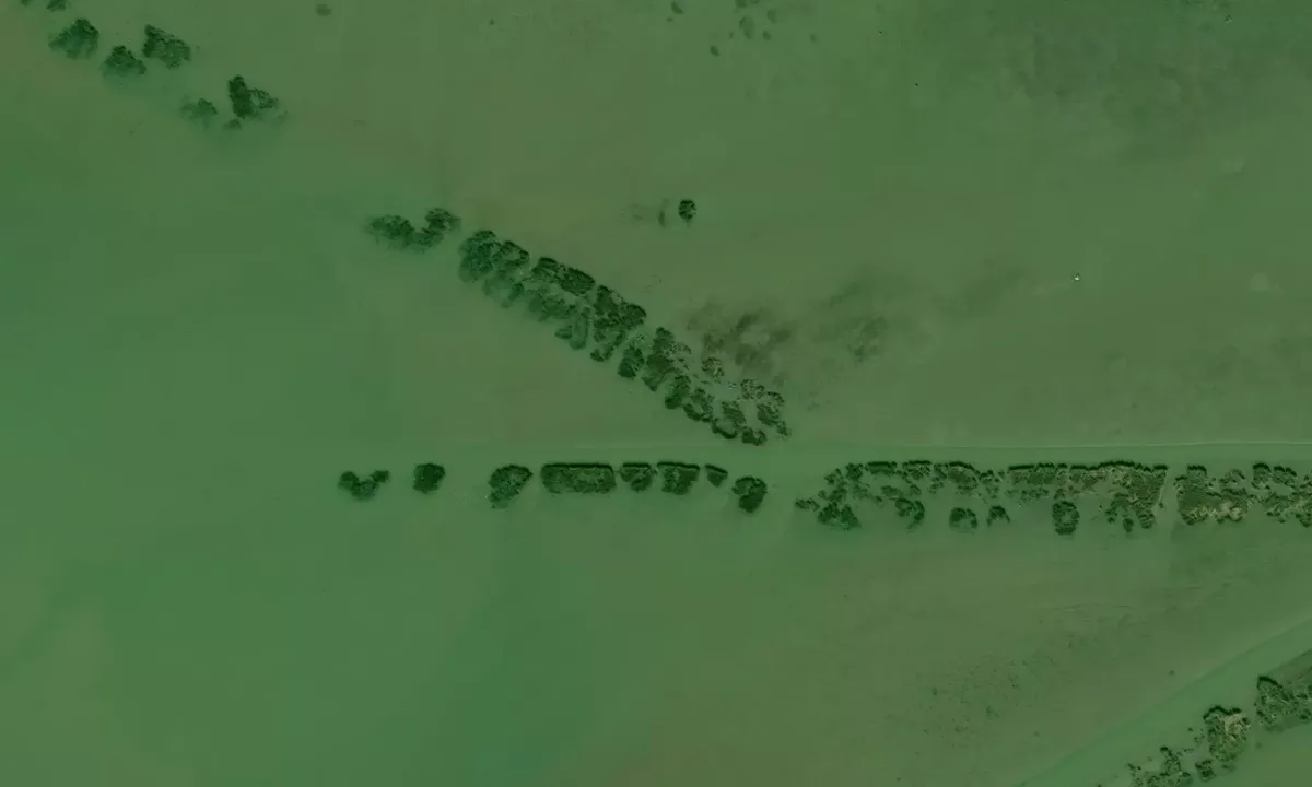 Satelite image of West Cote Blanche Bay @ ICW (Jaws)