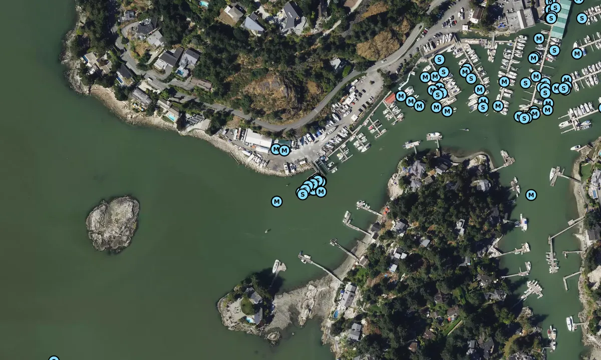 Satelite image of West Vancouver Marina