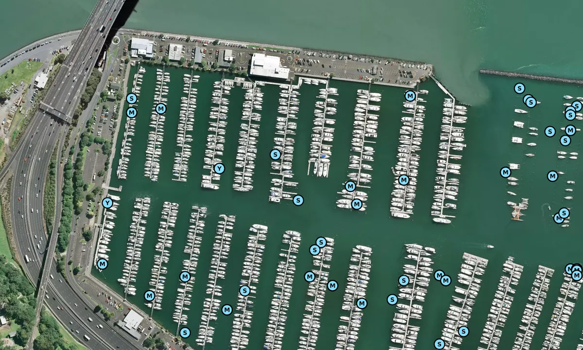 Satelite image of Westhaven Marina - Auckland