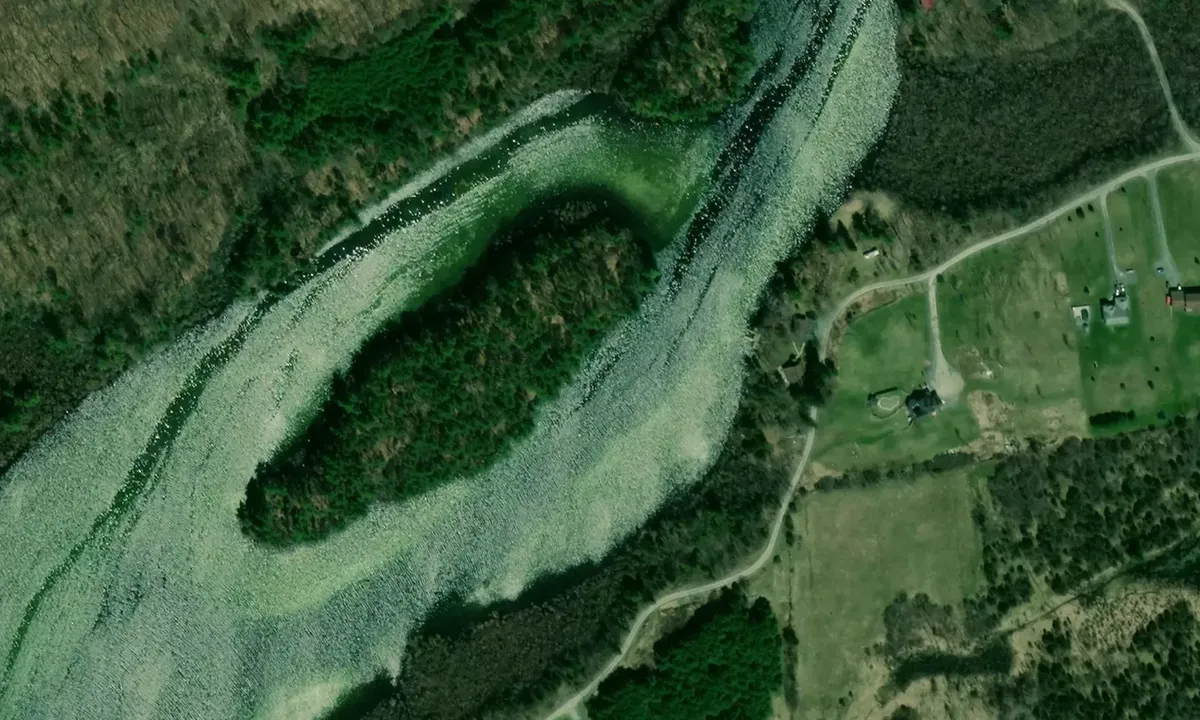 Satelite image of Whitefish Island
