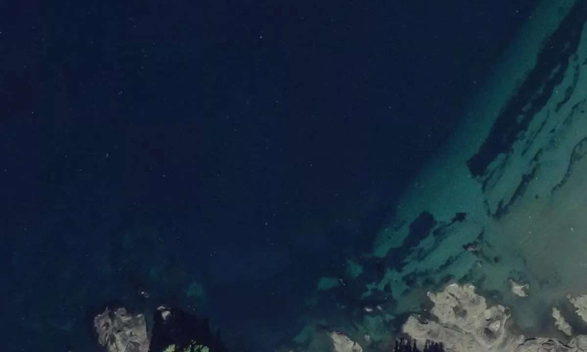 Satelite image of Wilson cove temporary anchorage