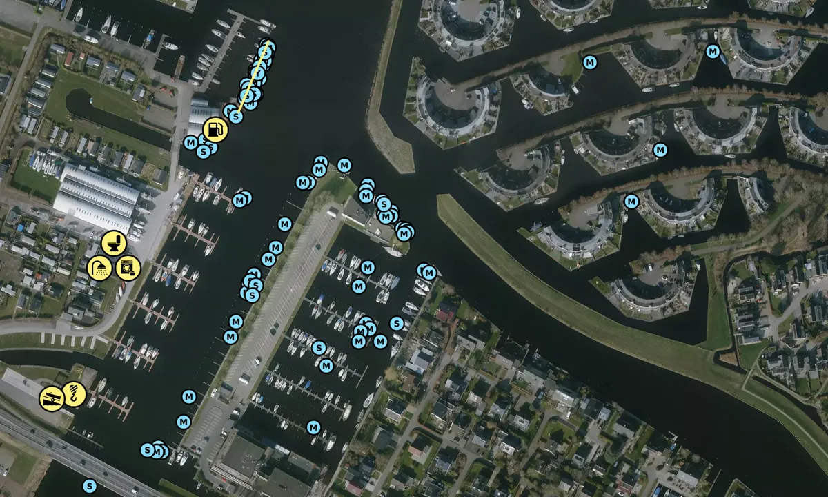 Satelite image of Yachtcharter Lemmer Iselmar