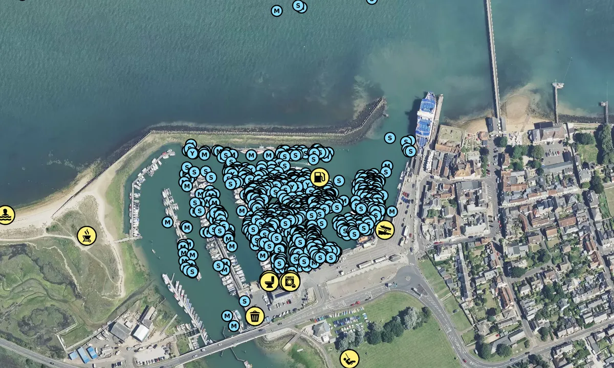 Satelite image of Yarmouth Harbour - Isle of Wight