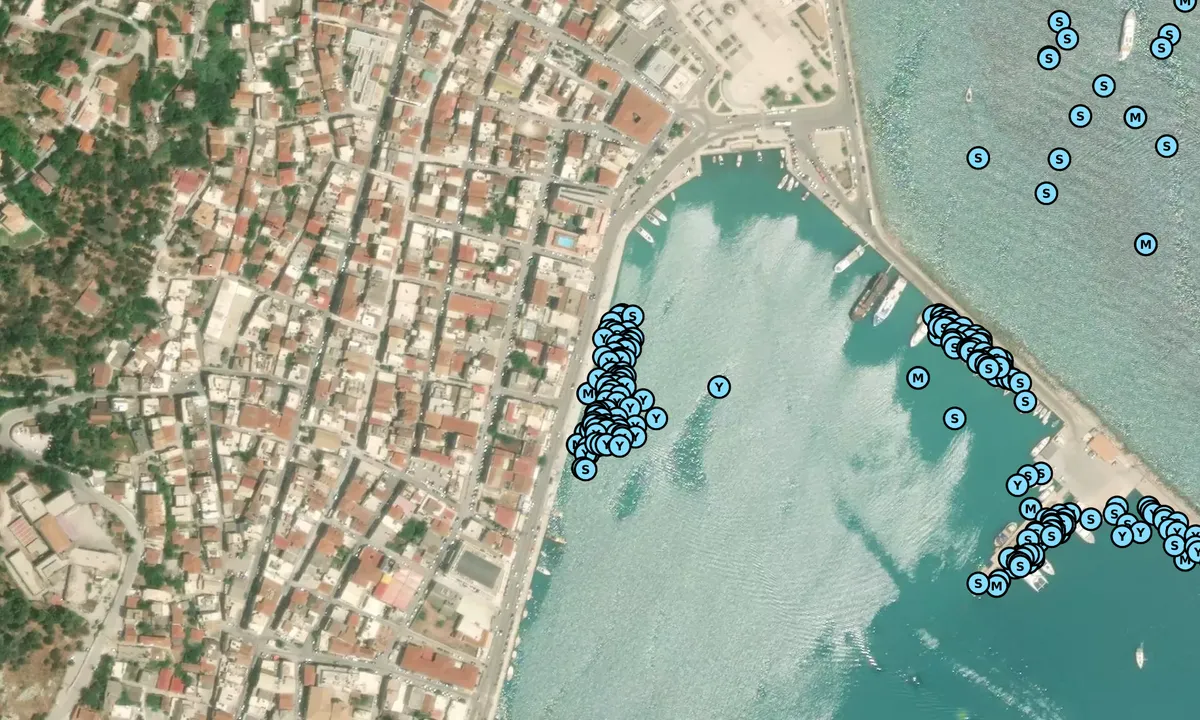 Satelite image of Zante town quay